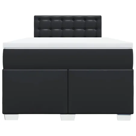 Sommier à lattes de lit matelas Noir 120x200 cm Similicuir