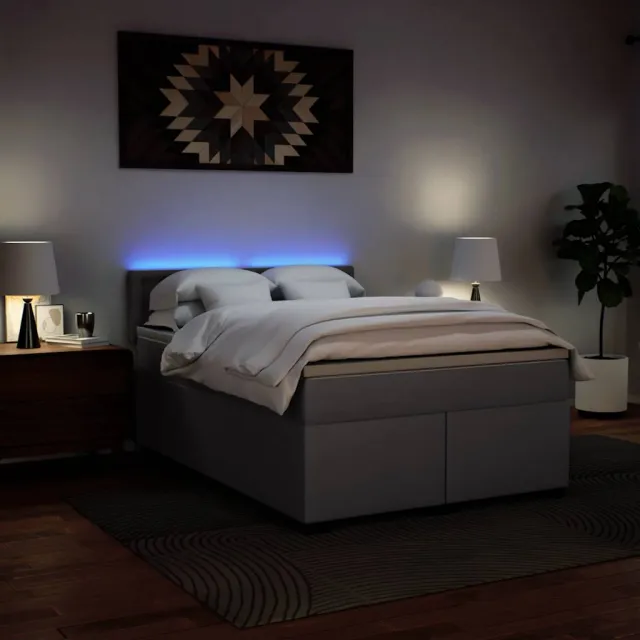 Sommier à lattes de lit avec matelas Gris 140x190 cm Similicuir