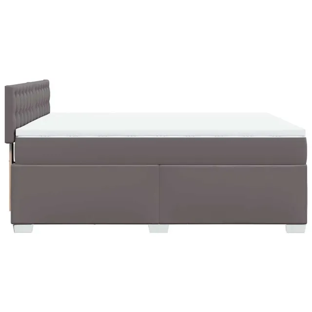 Sommier à lattes de lit avec matelas Gris 140x190 cm Similicuir