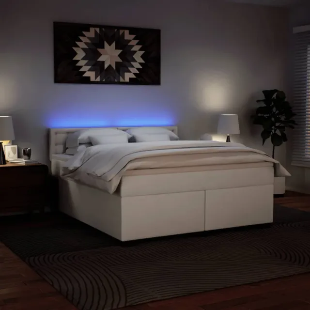 Sommier à lattes de lit avec matelas Blanc 180x200cm Similicuir