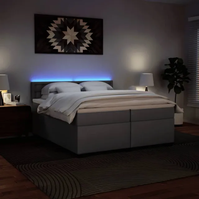 Sommier à lattes de lit avec matelas Gris 200x200 cm Similicuir