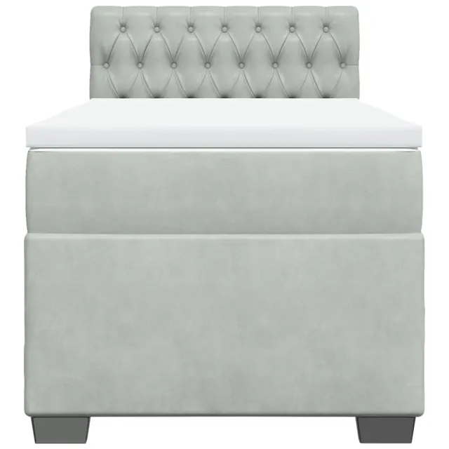 Sommier à lattes de lit et matelas Gris clair 80x200 cm Velours