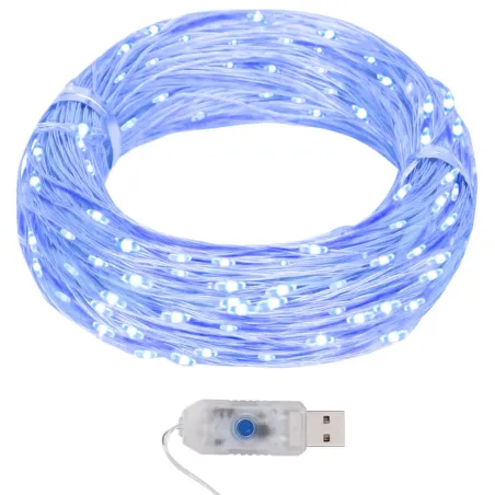 Guirlande lumineuse micro LED 40m 400 LED bleu 8 fonctions