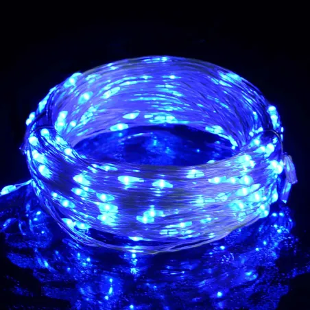 Guirlande lumineuse micro LED 40m 400 LED bleu 8 fonctions