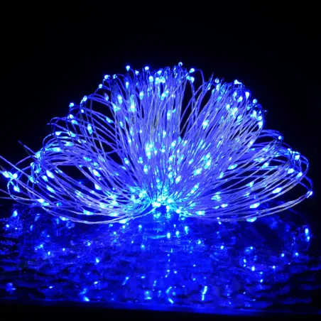 Guirlande lumineuse micro LED 40m 400 LED bleu 8 fonctions
