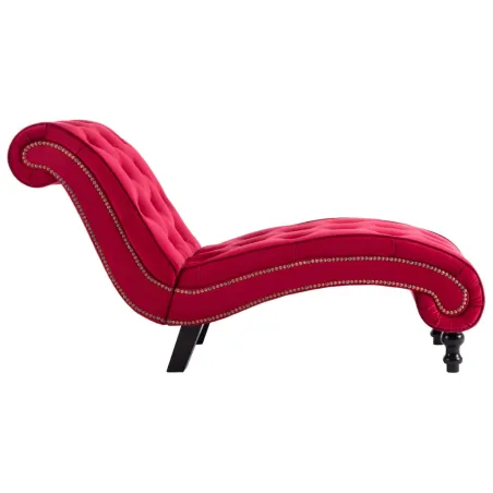 Chaise longue Velours Rouge