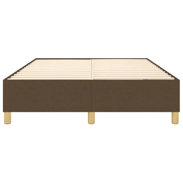 Cadre de lit à ressorts marron foncé 140x190 cm tissu