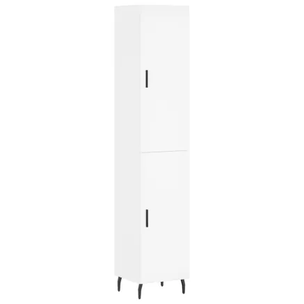 Buffet haut Blanc 34,5x34x180 cm Bois d'ingénierie 2