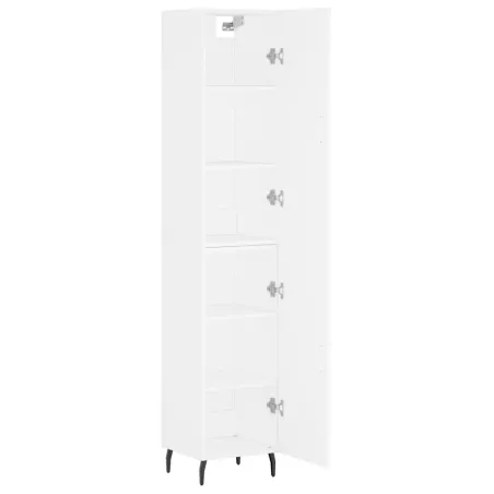 Buffet haut Blanc 34,5x34x180 cm Bois d'ingénierie