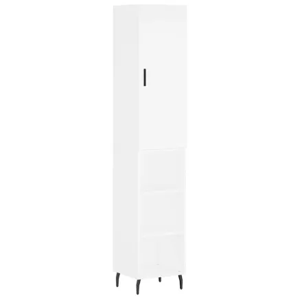 Buffet haut Blanc 34,5x34x180 cm Bois d'ingénierie 2