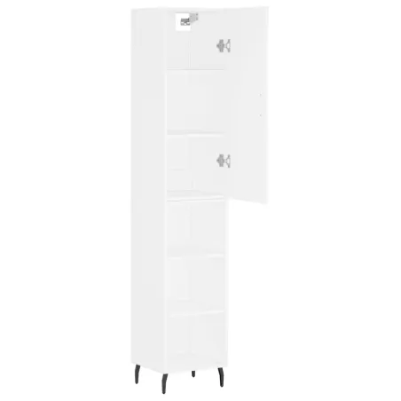 Buffet haut Blanc 34,5x34x180 cm Bois d'ingénierie