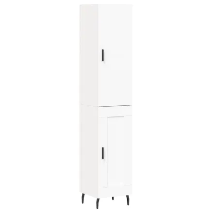 Buffet haut Blanc 34,5x34x180 cm Bois d'ingénierie 2