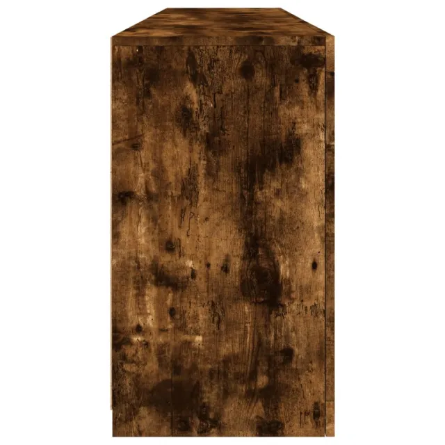 Buffet avec lumières LED chêne fumé 164x37x67 cm