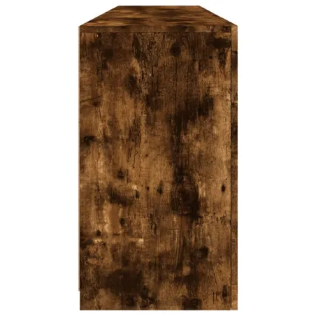 Buffet avec lumières LED chêne fumé 164x37x67 cm