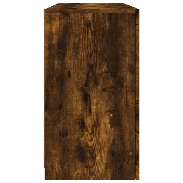 Buffet avec lumières LED chêne fumé 123x37x67 cm