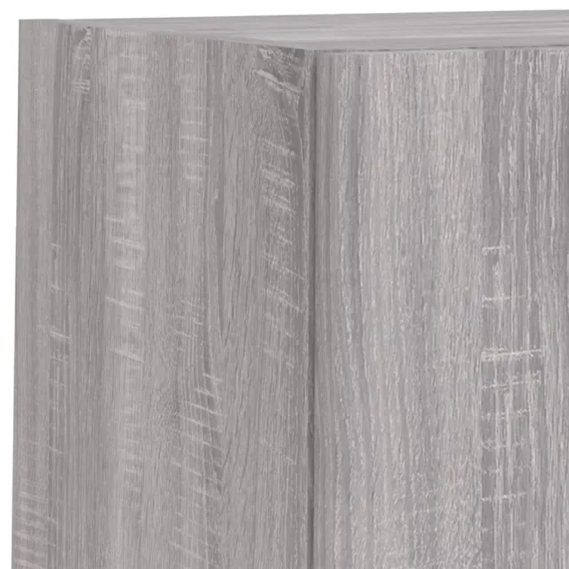 Meuble TV muraux 4 pcs avec lumières LED sonoma gris