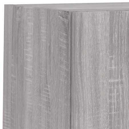 Meuble TV muraux 4 pcs avec lumières LED sonoma gris