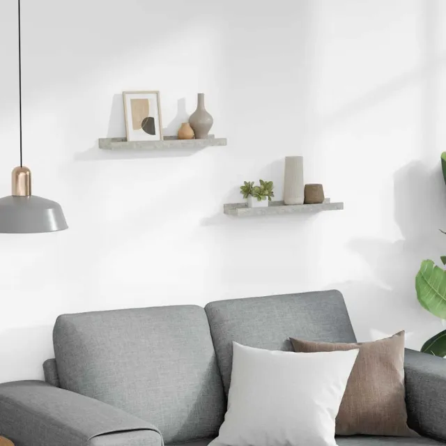 Étagères murales 2 pcs Gris béton 40x9x3 cm