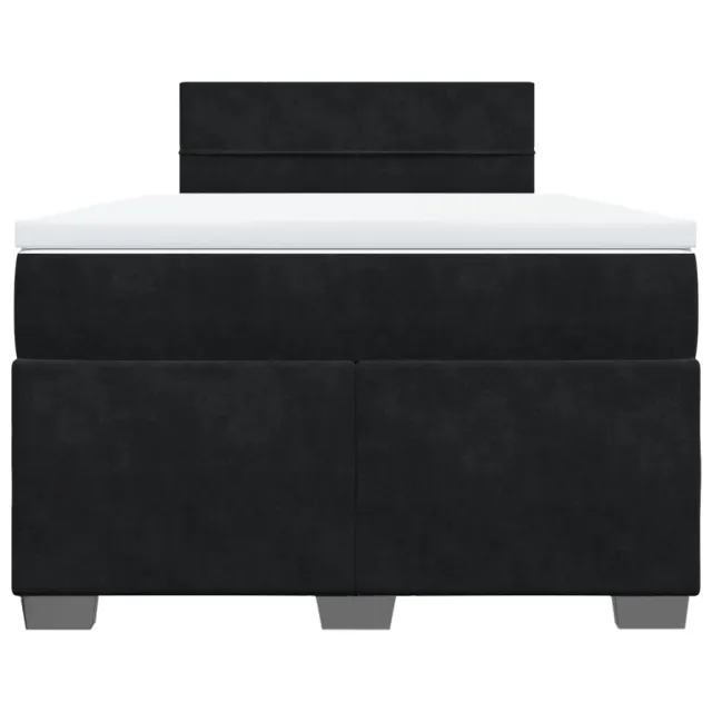 Sommier à lattes de lit avec matelas noir 120x190 cm velours