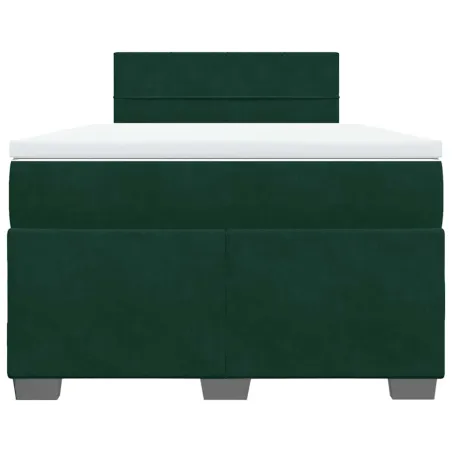 Sommier à lattes de lit avec matelas vert foncé 120x190 cm