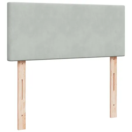 Sommier à lattes de lit et matelas Gris clair 120x200cm Velours
