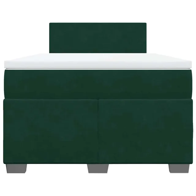 Sommier à lattes de lit et matelas Vert foncé 120x200cm Velours