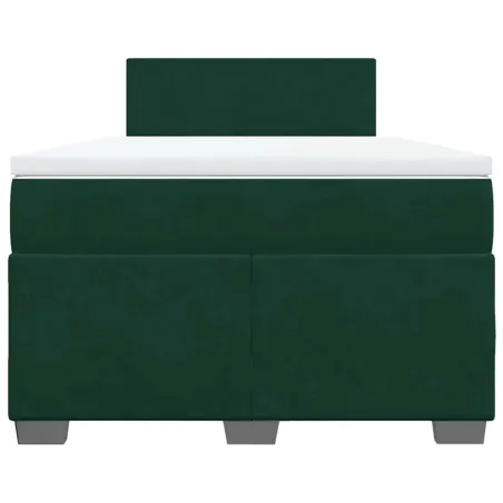Sommier à lattes de lit et matelas Vert foncé 120x200cm Velours