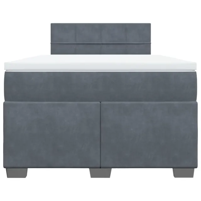 Sommier à lattes de lit et matelas Gris foncé 120x200cm Velours