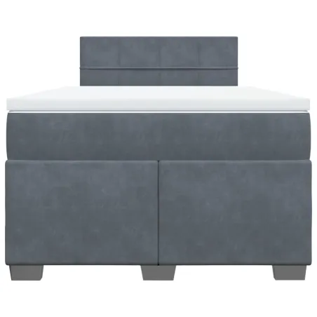 Sommier à lattes de lit et matelas Gris foncé 120x200cm Velours