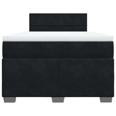 Sommier à lattes de lit avec matelas Noir 120x200 cm Velours