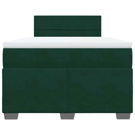 Sommier à lattes de lit et matelas Vert foncé 120x200cm Velours