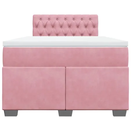 Sommier à lattes de lit avec matelas Rose 120x200 cm Velours