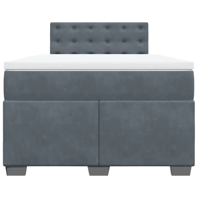 Sommier à lattes de lit et matelas Gris foncé 120x200cm Velours