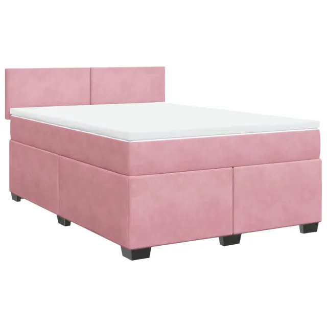 Sommier à lattes de lit avec matelas Rose 140x190 cm Velours