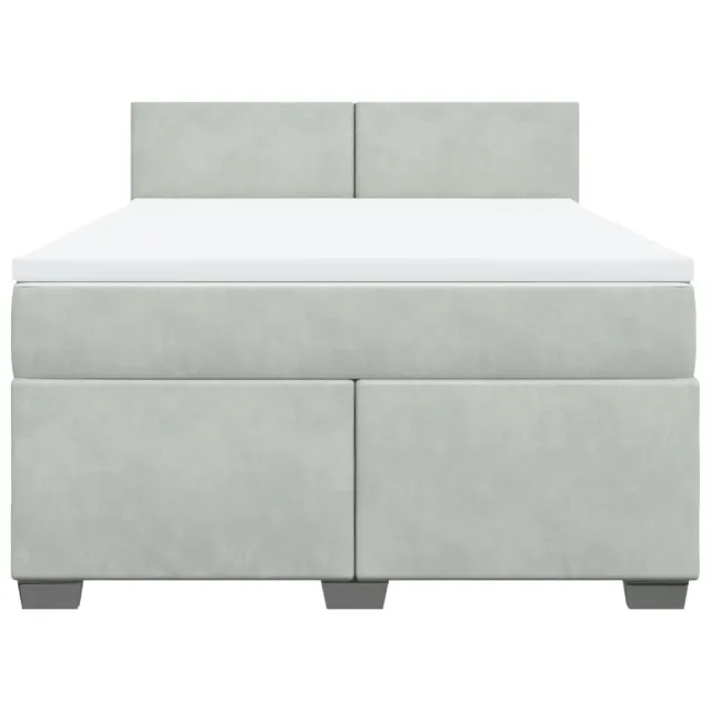 Sommier à lattes de lit et matelas Gris clair 140x200cm Velours