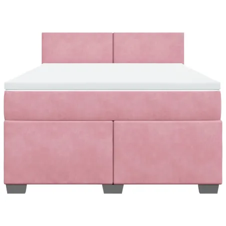 Sommier à lattes de lit avec matelas Rose 160x200 cm Velours