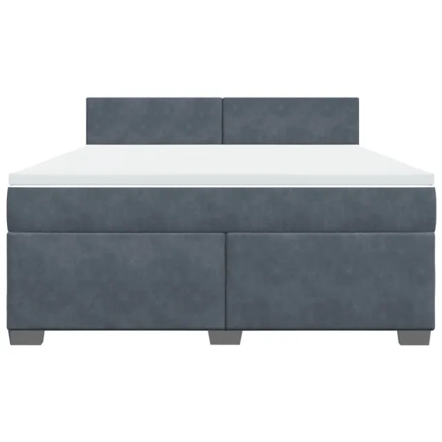 Sommier à lattes de lit et matelas Gris foncé 180x200cm Velours