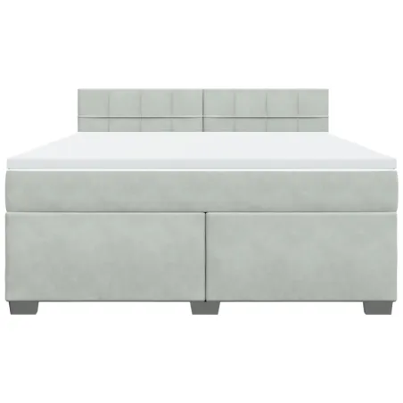 Sommier à lattes de lit et matelas Gris clair 180x200cm Velours