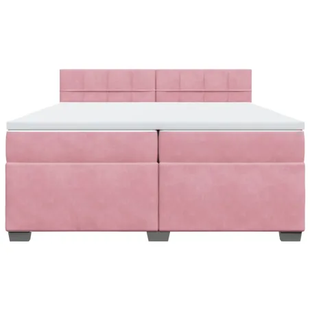 Sommier à lattes de lit avec matelas Rose 200x200 cm Velours