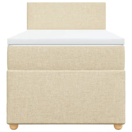 Sommier à lattes de lit avec matelas Crème 80x200 cm Tissu
