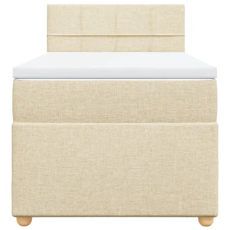 Sommier à lattes de lit avec matelas Crème 80x200 cm Tissu