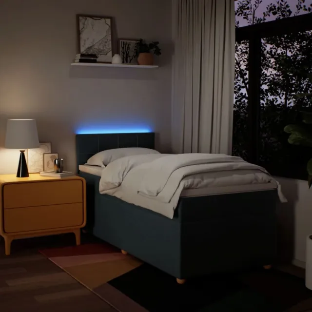 Sommier à lattes de lit avec matelas Bleu 80x200 cm Tissu