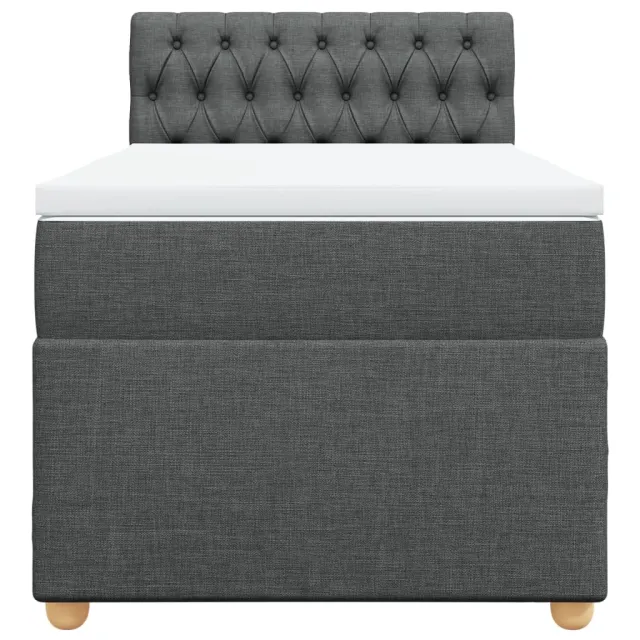 Sommier à lattes de lit avec matelas Gris foncé 80x200 cm Tissu