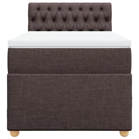 Sommier à lattes de lit avec matelas Marron foncé 80x200 cm