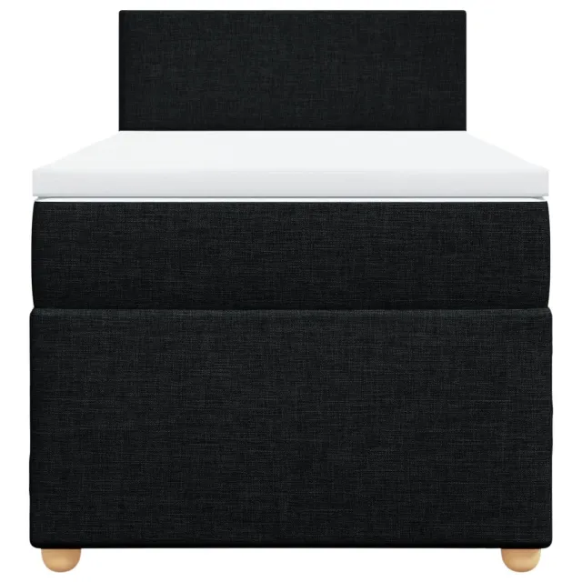 Sommier à lattes de lit avec matelas Noir 90x190 cm Tissu