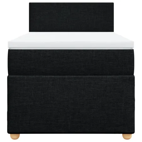 Sommier à lattes de lit avec matelas Noir 90x190 cm Tissu