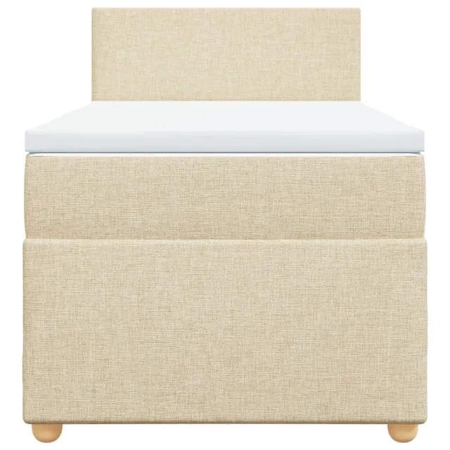 Sommier à lattes de lit et matelas Crème 90x190 cm Tissu