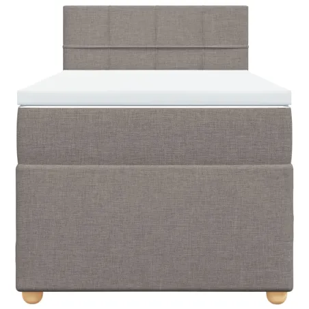 Sommier à lattes de lit avec matelas Taupe 90x190 cm Tissu