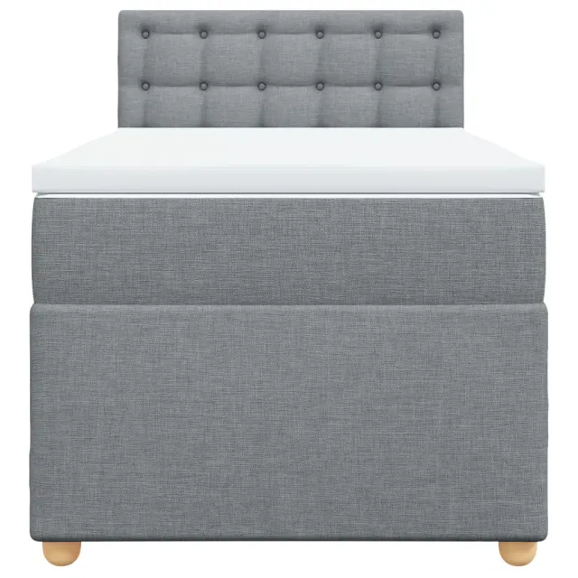 Sommier à lattes de lit et matelas Gris clair 90x190 cm Tissu
