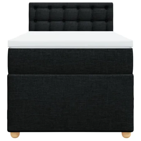 Sommier à lattes de lit avec matelas Noir 90x190 cm Tissu